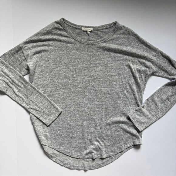Rag & Bone Heather Gray Relaxed Long Sleeve Tee Size Medium - Picture 1 of 6